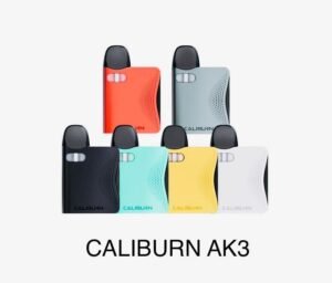 Uwell Caliburn AK3 Kit Electronic Cigarette, Ewell Caliburn AK3 Starter Kit, 520 mAh, 0.07 fl oz (2 ml), POD Type, Vape 13W Output, Portable (Cyan)