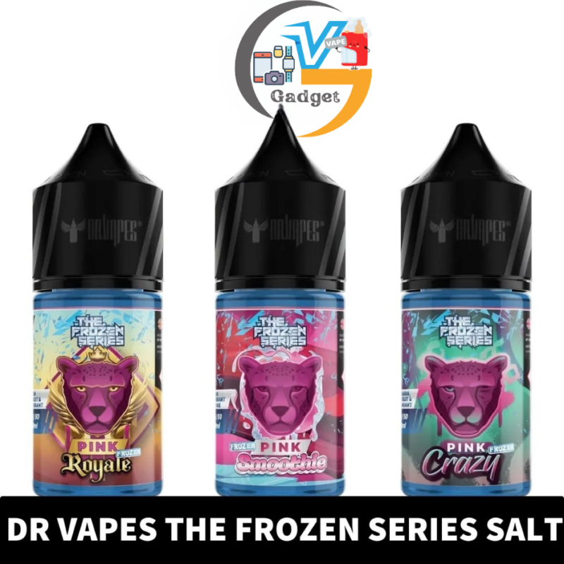 a group of bottles DR. VAPES The Frozen Salt Nicotine 30ml Vape Juice