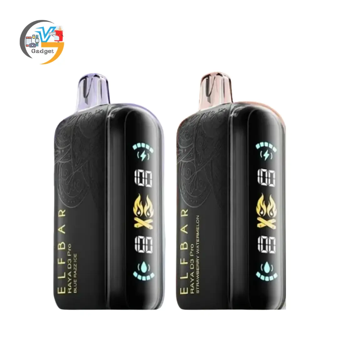 ELF Bar Raya D3 Pro 30000 Puffs Disposable Vape ELF Bar Raya D3 Pro 30000 Puffs Disposable Vape 2 flavor device on a white background